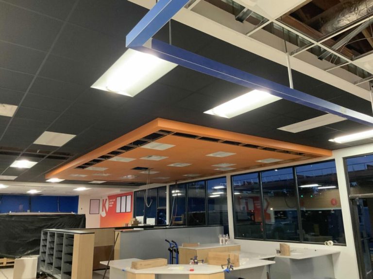 Two tone acoustical ceiling installation