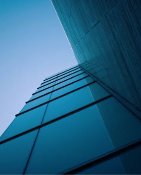 The exterior of a building with cladding installed