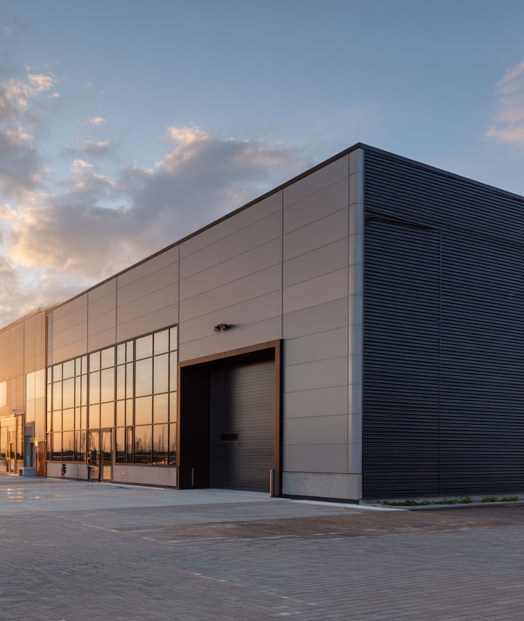 Modern cladding installed on building.